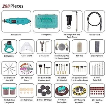 Krost™ 388pcs Multifunctional Mini Rotary Tool Die Grinder Tool Kits with flexible shaft Rotary Tool