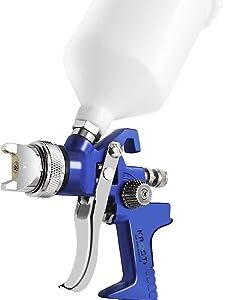 KROST H827 Steel Voylet/Aurita Hvlp Steel Color Painting Sprayer with 600 Ml Gravity Feed Cup, Blue and White