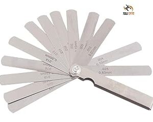 KROST 15 Blades Feeler Gauge Dual Marked Metric/Imperial Range 0.002″‘-0.025″ Measurement Tool