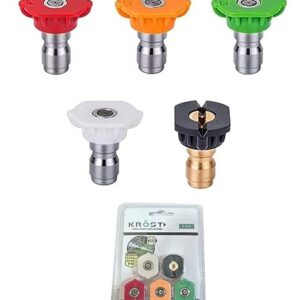 KROST Pressure Washer Gun | Foam Lance | Foam Cannon Adjustable Jet Wash Quick Release 5 Pressure Washer Nozzles. (5pcs Nozzles)
