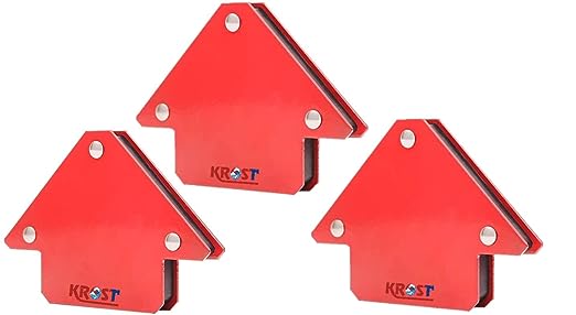 KROST 3″ 25lb Welding Magnetic Holder Strength Strong Welding Magnetic Holder and Clamps Magnetic Welding Arrow Holder Metal Working Mig Tools and Equipment 45,90,135 Degree Angle (3pcs)