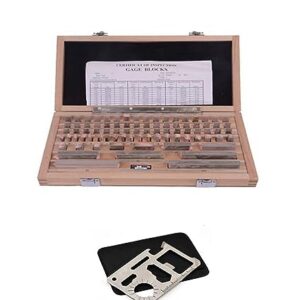 KROST Metric Block Gage Set Grade 2 Calliper Block Gauge Inspection Block Gauge Measurement Instruments with 11 in 1 Pocket Multi-Tool (83pcs(1.005-100mm))