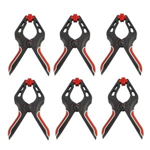 KROST Spring Clamps Powerful Force Nylon Clamp with Double Layer Handle for Woodworking, Gluing, Clamping and Securing (4″ (6pc))