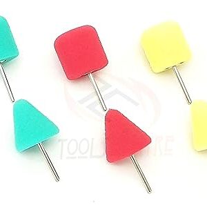 KROST 6pcs Assorted Color Polishing Buffing Sponge Foam with 3mm Shank Spindle for Drill Machine, Die Grinders