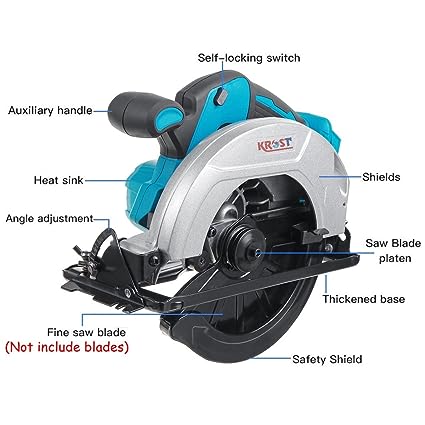 KROST 7" Cordless 37V Brushless Motor Circular Saw Marble Cutting Machine | Ceramic, Tile,Stone, Woodworking Electric Circular Saw | Portable Saw.(Blade Not Included) (Cordless 7" Circular Saw) - Image 5
