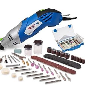 KROST Hog-Series 170W Variable Speed Rotary Tool Kit (Made In Germany) – Engraver, Polisher, and Sander- Perfect for Cutting, Detail Sanding, Engraving, Wood Carving, and Polishing (Die Grinder + 145pc Accessories)