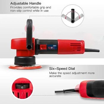 KROST 6-inch Dual Action Polisher Random Orbital Car Buffer Polisher with Variable Speed