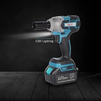 KROST 21 volts Cordless Impact Wrench & Screwdriver Machine, 1/2'' Cordless Hex Impact Driver Set (35.6 L x 27.9 W x 10.2 H), Black