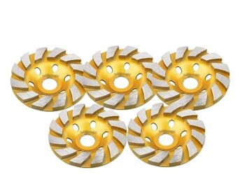 KROST 4 inch Diamond Cup Grinding Wheel, 12-Segments Heavy Duty Turbo Row Grinding disc for Angle Grinder Polishing and Cleaning Concrete Granite Marble Stone Rock Cement (5)