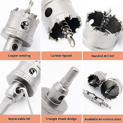 Krost Tungsten Carbide Tipped Holesaw,TCT Holesaw For Metal,Wood & Other Applications With Pocket Multitool (TCT Holesaw 44mm) - Image 5