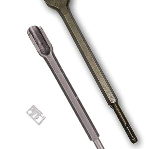 Krost™ SDS Plus Piping Groove Gouge Chisel 20mm x 260mm + Flat SDS Chisel for Rotary Hammer 40mm x 250mm.