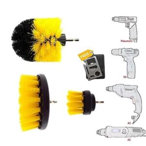 Krost™ 3 Pcs Electric Drill Brush Power Scrub for Floor, Bathroom, Tile, Car, Grout, Kitchen and Other Cleaning (ONLY Brush Set).