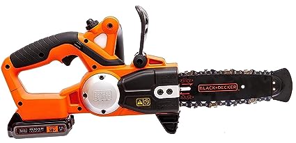 BLACK+DECKER GKC1820L20 20V 20cm/8'' Cordless Electric Chainsaw with  meter/second Chain Speed 2Ah Lithium Ion Battery for Maintaining Gardens, 