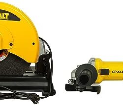 DEWALT D28730 2300W 355mm 14-inch Heavy Duty Chop Saw with STANLEY SG7100 750W 100mm SLIM Small Angle Grinder
