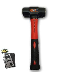 Krost™ Sledge Hammer 2.5Lb (1200grams) with Fibre Handle and Grip Along with Free 11 in 1 Multitool.
