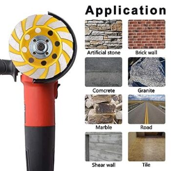 KROST 4 inch Diamond Cup Grinding Wheel, 12-Segments Heavy Duty Turbo Row Grinding disc for Angle Grinder Polishing and Cleaning Concrete Granite Marble Stone Rock Cement (1)