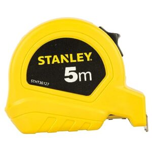 STANLEY STGS6100 600W, 100mm Small Angle Grinder (Yellow and Black) & STANLEY STHT36127-812 5 Meter Plastic Short Measuring Tape (5m) (Yellow)