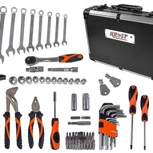 KROST 76pcs Mechanics Aluminum Case Garage Tool Set | Hand Tools Set | Spanner Set | Wrench Set | Screwdriver Set. (76pcs Mechanics Tool Set)