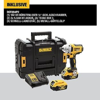 DEWALT DCF894P2 18V 400Nm XR Li ion 1/2 inch Cordless Impact Wrench with Brushless Motors 2x5.0Ah Batteries Included - Image 3