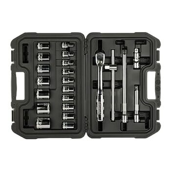 DEWALT DWMT19241-1 Full Metric Socket Set, 1/2 Inch, 22 Piece