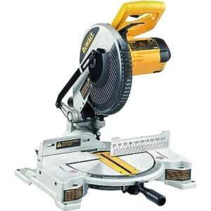 DEWALT DW714 1650W 120V 10″ Corded Electric Compound Mitre Saw with 80T TCT blade Used To Make High Precision Cuts On Wood, Aluminium & Plastic, 2 Year Warranty, YELLOW & BLACK