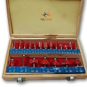 KROST Tc-20a Aluminum Router Bit Set 8mm Shank With a Carry Case, 20 Piece, Blue