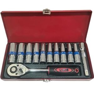 KROST 1/2" SQ.Drive 12PCS DEEP SOCKET Set, Impact LONG SOCKET Garage Tool Set, Ratchet Auto Repairing Tool Kit.