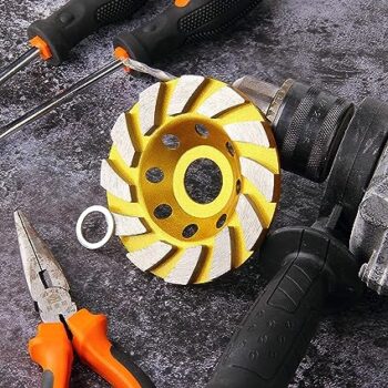 KROST 4 inch Diamond Cup Grinding Wheel, 12-Segments Heavy Duty Turbo Row Grinding disc for Angle Grinder Polishing and Cleaning Concrete Granite Marble Stone Rock Cement (1)