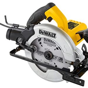 DEWALT DWE5615 1500W 184mm Compact Circular Saw with 2mm Thickness Stamp Steel Shoe for Sharp Cuts
