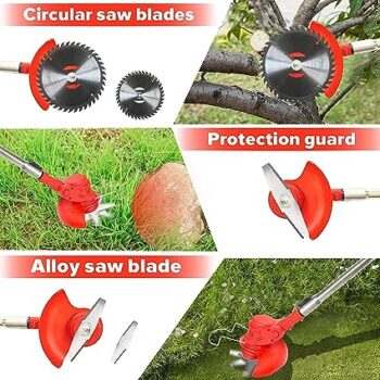 KROST Cordless Brush Cutter, Extendable Rod Grass Trimmer, Lawn Mower, Rice/Wheat Cutter, Hedge Trimmer