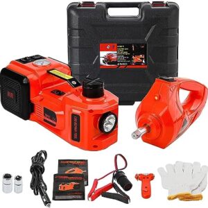 KROST 4-in-1 5 Ton 12V Electric Hydraulic Floor Jack Tire Inflator Pump Impact Wrench