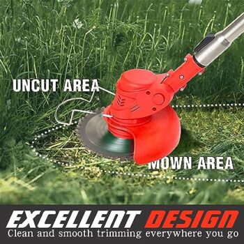 KROST Cordless Brush Cutter, Extendable Rod Grass Trimmer, Lawn Mower, Rice/Wheat Cutter, Hedge Trimmer