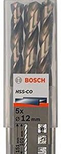 Bosch Professional Metal Drill Bit HSS-Co, 12.0x151mm, 5pcs