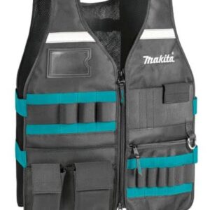 Makita P-72089 Worker’s Vest New Version E-05636 Tool Vest for Carpenters / Universal Size, Black Green, One Size