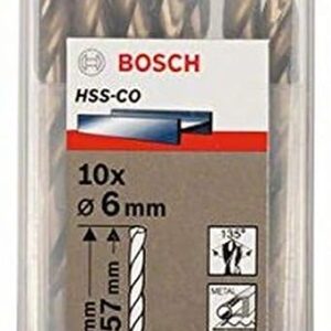 Bosch Professional Metal Drill Bit HSS-Co, 6.0x93mm, 10pcs