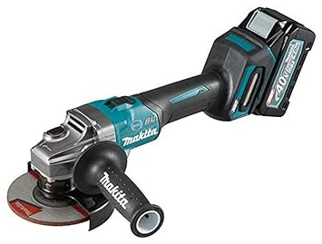 MAKITA GA005GM201 40V Cordless Angle Grinder 125mm(5″), Brushless, Anti-restart Function, Electric Brake With 40V Charger and 2x BL4040 4Ah Battery