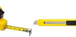 STANLEY STHT36127-812 5 Meter Plastic Short Measuring Tape (5m), (Yellow) & STANLEY 10-131-S Basic Snap-off Blade Knife 9 mm