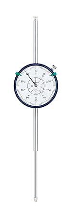 Mitutoyo 3060S-19 Dial Indicator, M2.5X0.45 Thread, 8mm Stem Dia, Lug Back, White Dial, 0-100 Reading, 78mm Dial Dia, 0-80mm Range, 0.01mm Graduation, -0.045mm Accuracy