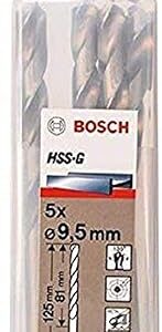 Bosch Professional Metal Drill Bits HSS-G With Diameter 9.5mm, Working Length- 81mm, Total Length- 125mm, Pack Of 5
