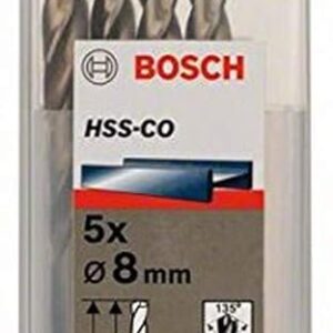 Bosch Professional Metal Drill Bit HSS-Co, 8.0x117mm, 5pcs