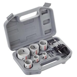 Bosch Professional 9Pc Electrician Holesaw Set With Bim Holesaws, 20Mm/25Mm/35Mm/40Mm/51Mm/68Mm