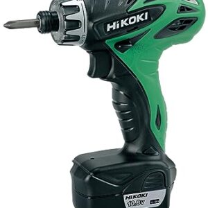 HIKOKI DB10DLSMZ Cordless Driver Drill, 10.8V, 0-400 RPM, 10 Nm, 6.35mm Hex Bit Shank, 0.8 Kg, 2 Batteries, Charger & Carry Case Included