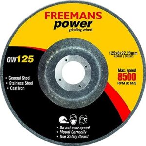 FREEMANS 5-Inch Power Grinding Wheels (Set of 25 Pieces)- Black