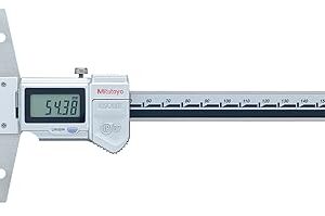 Mitutoyo 571-203-20 ABSOLUTE Digimatic LCD Depth Gauge, Caliper Type, 0-300mm Range, 0. 01mm Graduation, +/-0. 03mm Accuracy