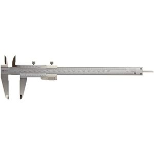 Mitutoyo 532-120 vernier caliper, stainless steel, inch/metric, 0-8″/ 200mm, range, -0.0011″ accuracy, 0.001″ resolution