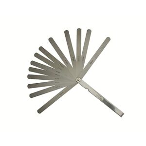Mitutoyo 184-302s thickness feeler gage set, straight leaves, 0.03-0.5mm thickness, 150mm length, 13 leaves