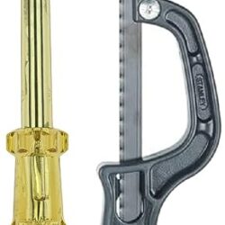 STANLEY 0-20-807 10”/254mm Mini Hacksaw (Black)+STANLEY 66-120 178mm/7.5” Spark Detecting 2-in-1 Screwdriver 5mm, 100-500V AC