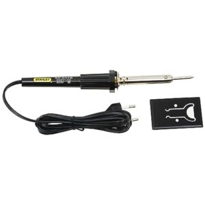 STANLEY 69-031B 30W 220V Round Corded Soldering Iron with LED Worklight for Home, DIY & Professional Use for Soldering Toys, Gadgets & Wires, 6 Months Warranty, GREY & BLACK (Made in Singapore)