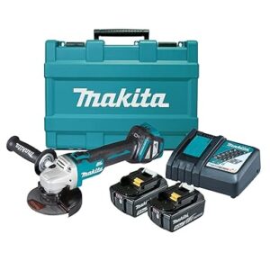 Makita DGA511RTE Cordless Angle Grinder Brushless Motor 125mm (With 2 Battery 5.0Ah 18V and a Charger)