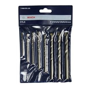 Bosch Professional Impact Drill Bit/Masonry Drill Bit Set with Diameter 3mm, 4mm, 5mm, 6mm, 7mm, 8mm, 9mm, 10mm, Pack of 8